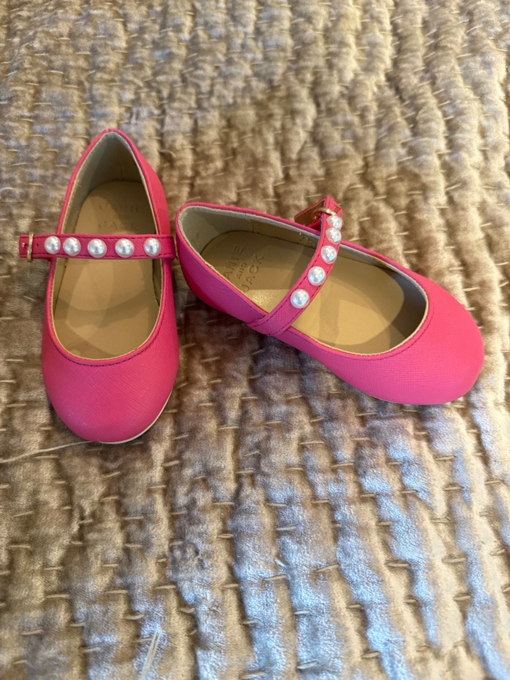 Jamie and Jack pearled pink leather Mary Jane toddler shoes size 6 - Picture 2 of 4